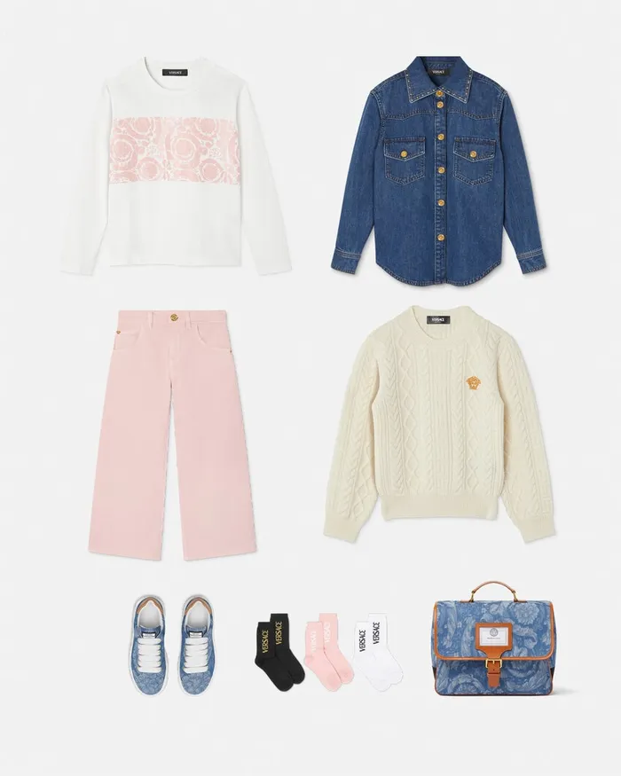 Versace Barocco TShirt Light Pink Kids Shirts and Tshirts