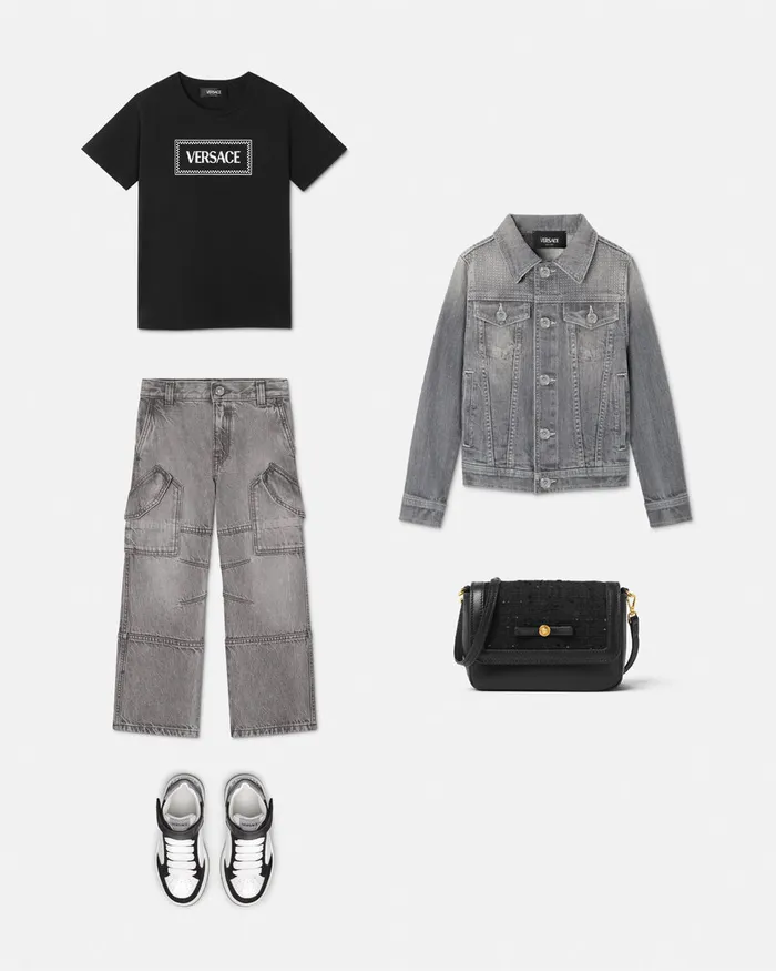 Versace Cargo Jeans Gray Kids Denim
