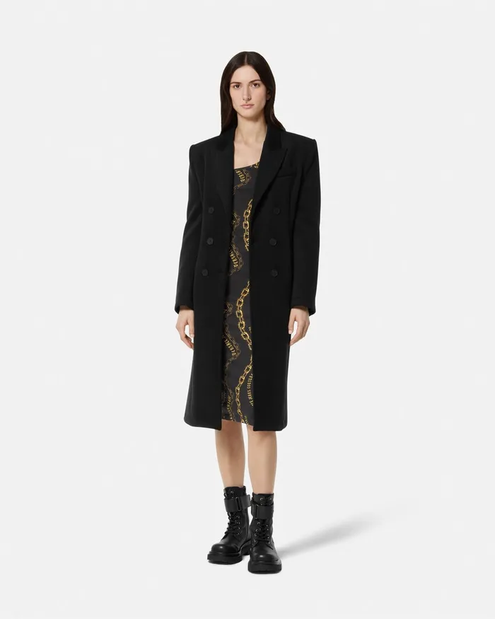 Versace Chain Couture Midi Dress Blackgold Women Jeans Couture