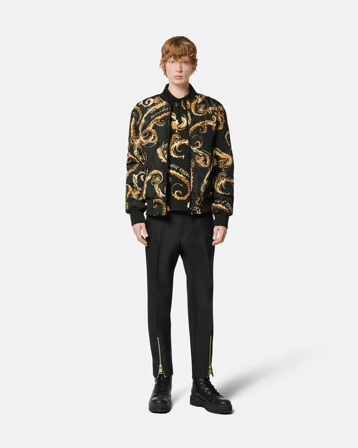 Versace Chromo Couture SlimFit Polo Shirt Blackgold Men Jeans Couture