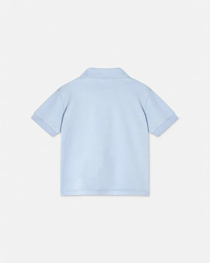 Versace Embroidered Medusa Baby Polo Shirt Light Blue Kids Shirts and Tshirts
