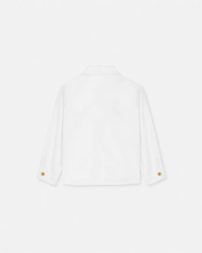 Versace Embroidered Medusa Baby Shirt Whiteprint Kids Shirts and Tshirts