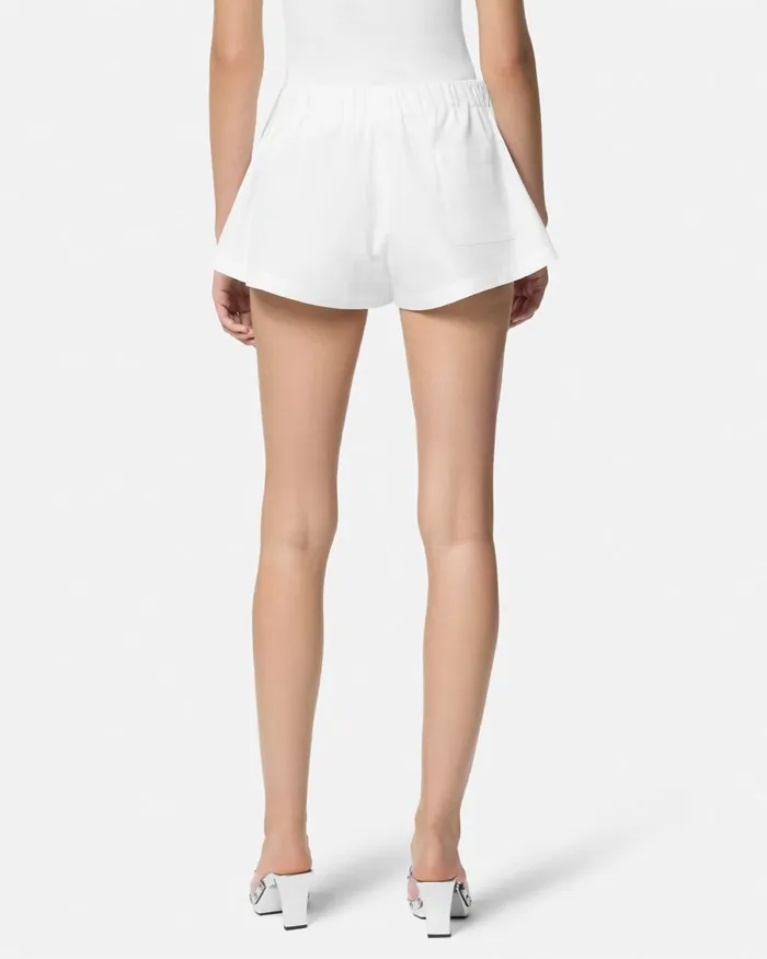 Versace Embroidered Sangallo Boxer Shorts White Women Pants and Shorts