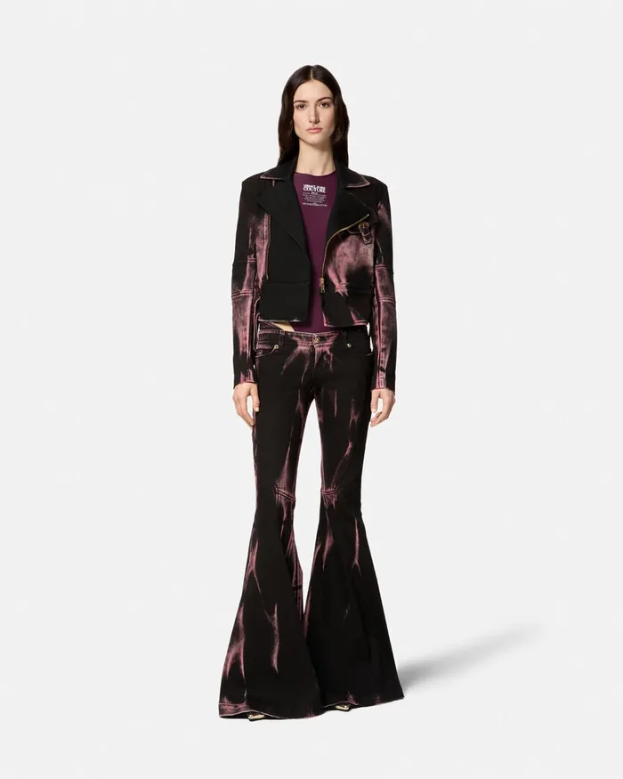 Versace Flared Skinny Jeans Black Women Jeans Couture