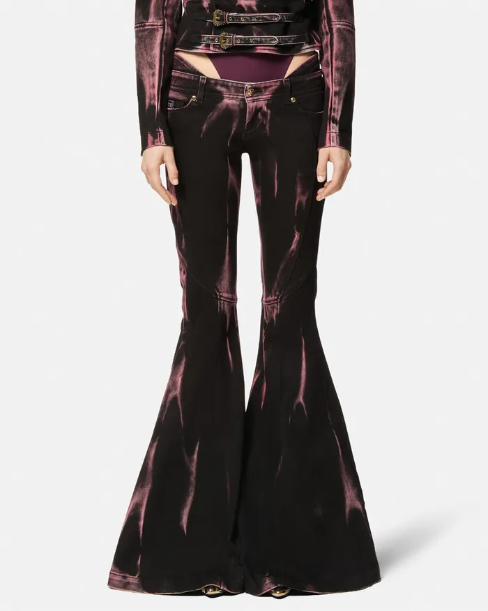 Versace Flared Skinny Jeans Black Women Jeans Couture