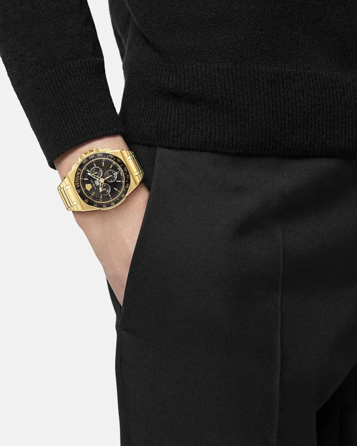 Versace Greca Extreme Chrono Watch Gold Men Watches