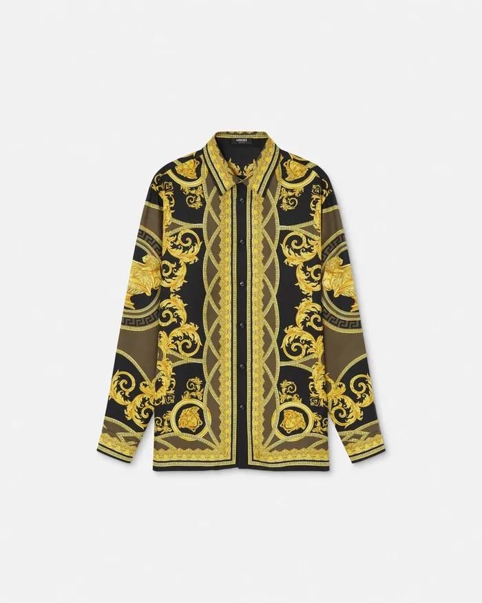 Versace La Coupe Des Dieux Silk Shirt Black Men Shirts