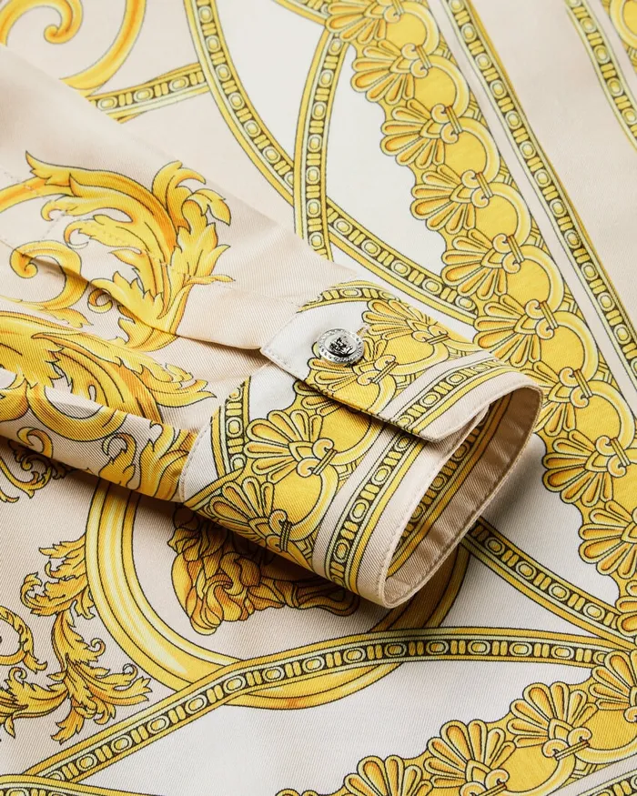 Versace La Coupe Des Dieux Silk Shirt Goldprint Women Shirts and Tops