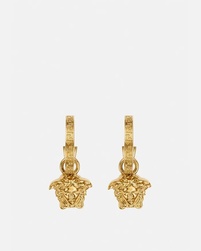 Versace La Medusa Greca Hoop Earrings Gold WomenMen Earrings