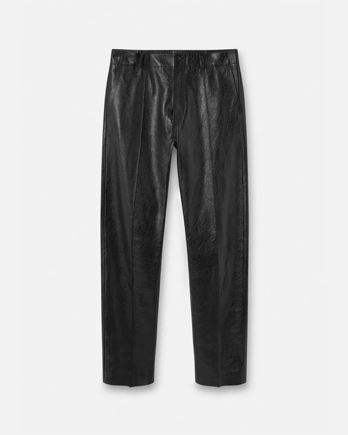 Versace Leather Trousers Black Men Pants and Shorts