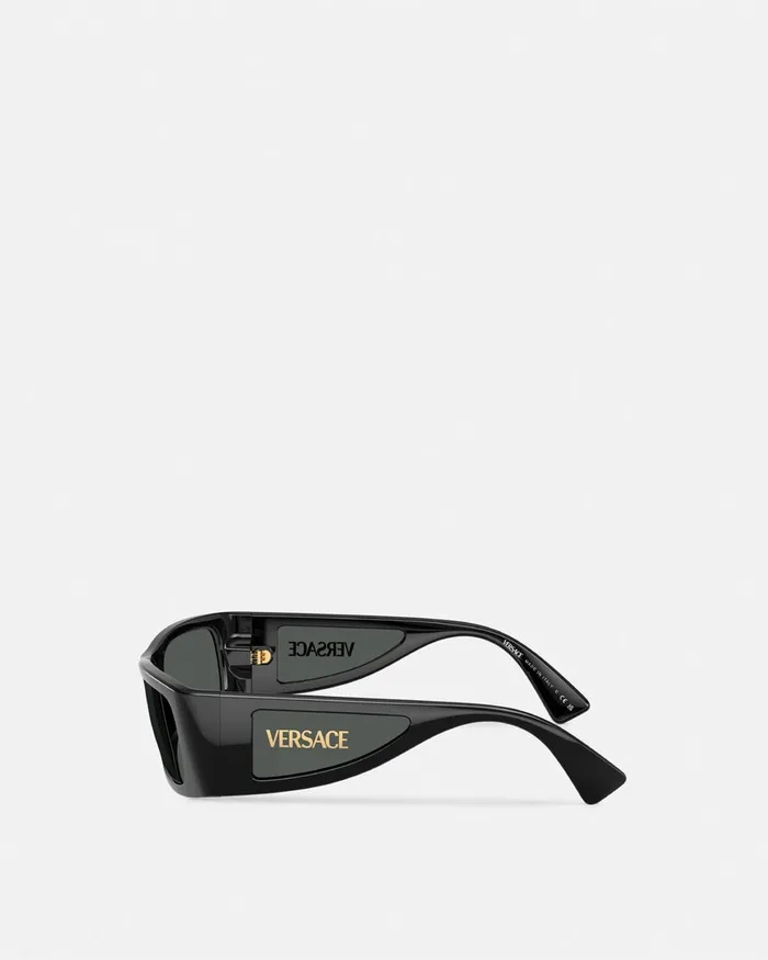 Versace Lens Logo Sunglasses Black Men Sunglasses