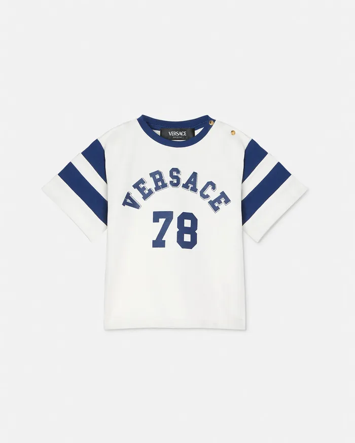 Versace Logo Baby TShirt Whiteblue Kids Shirts and Tshirts