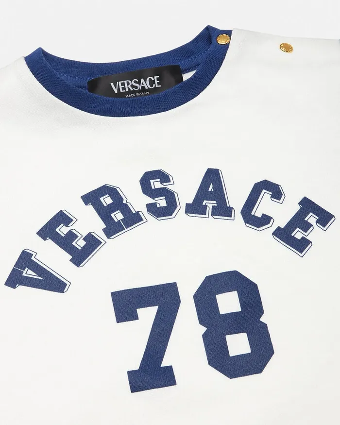 Versace Logo Baby TShirt Whiteblue Kids Shirts and Tshirts