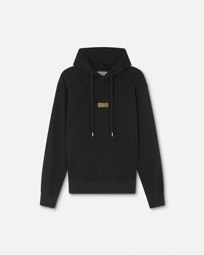 Versace Logo RegularFit Hoodie Blackprint Men Jeans Couture
