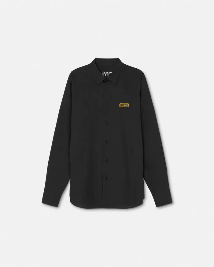 Versace Logo RegularFit Shirt Blackprint Men Jeans Couture