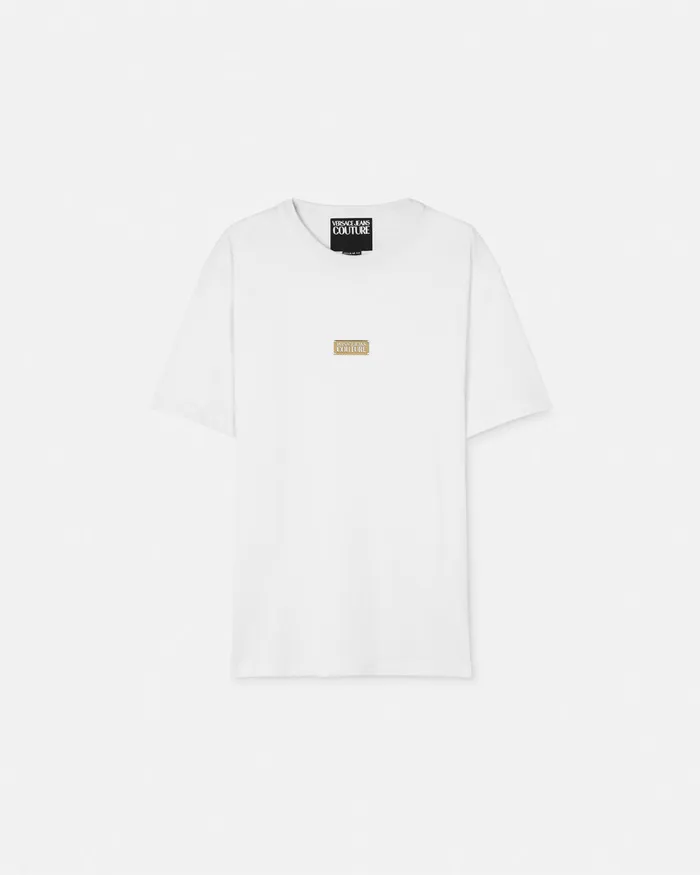 Versace Logo RegularFit TShirt Whiteprint Men Jeans Couture