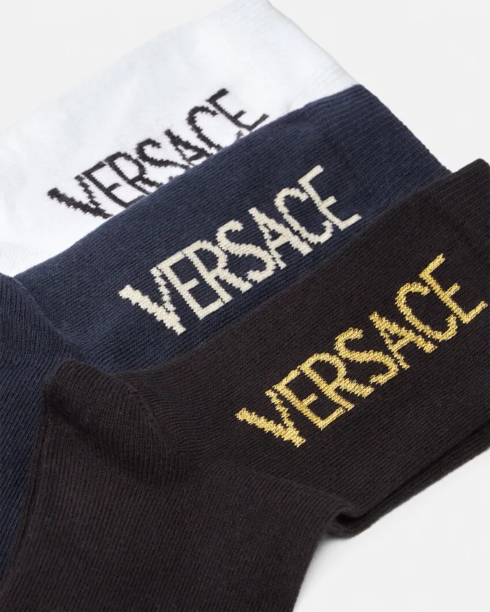 Versace Logo Socks 3Pack Multicolor Kids Bags and Accessories