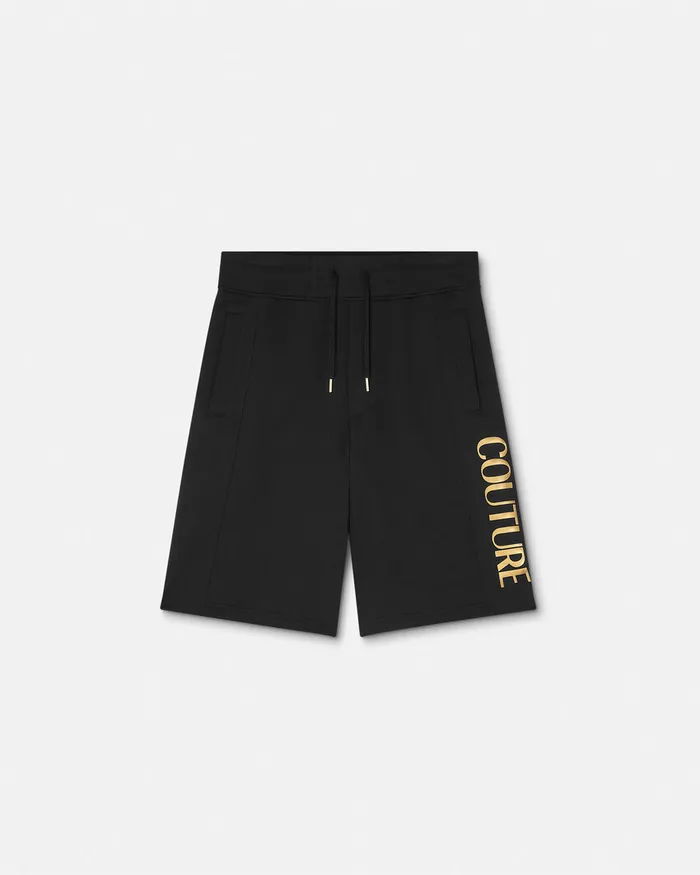 Versace Logo Sweat Shorts Blackgold Men Jeans Couture