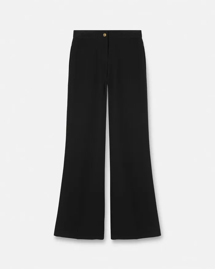Versace Logo Wide Pants Blackprint Women Jeans Couture