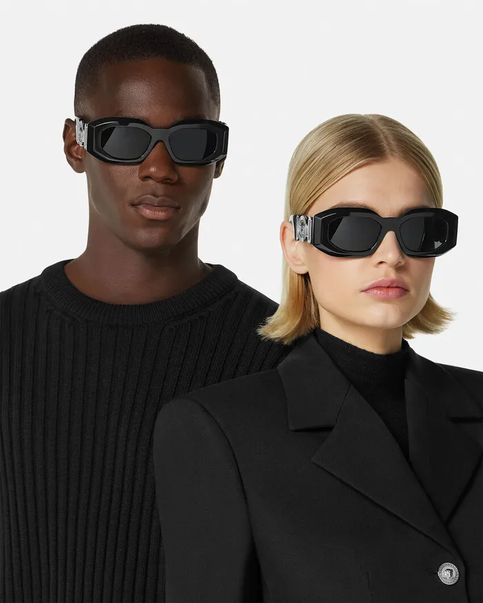 Versace Maxi Medusa Biggie Sunglasses Blacksilver MenWomen Sunglasses
