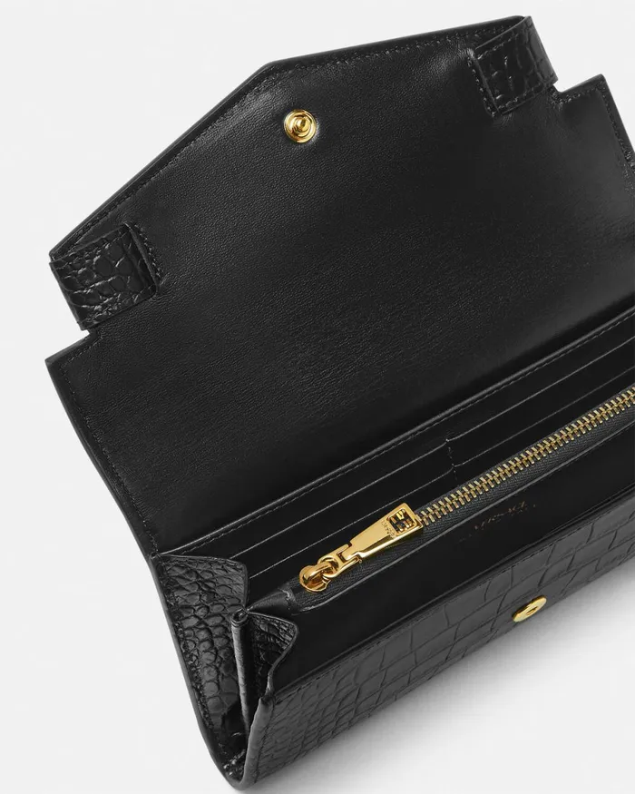 Versace Medusa 03995 Long Wallet Blackgold Women Wallets