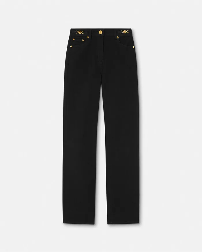 Versace Medusa 03995 RegularFit Jeans Black Women Pants and Shorts