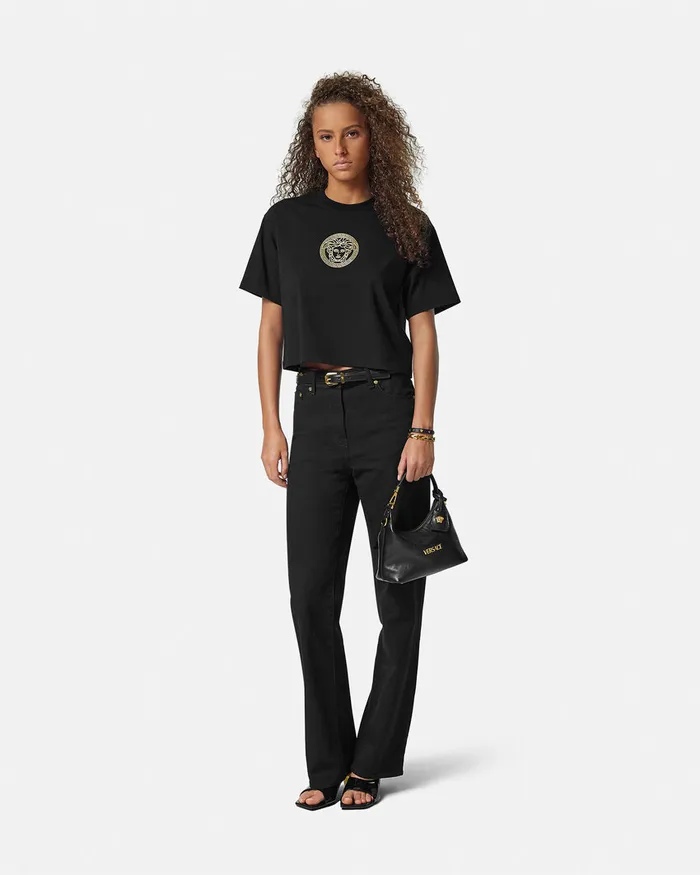 Versace Medusa 03995 RegularFit Jeans Black Women Pants and Shorts