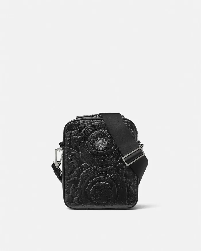 Versace Medusa Biggie Barocco Crossbody Bag Black Men Crossbody and Messengers
