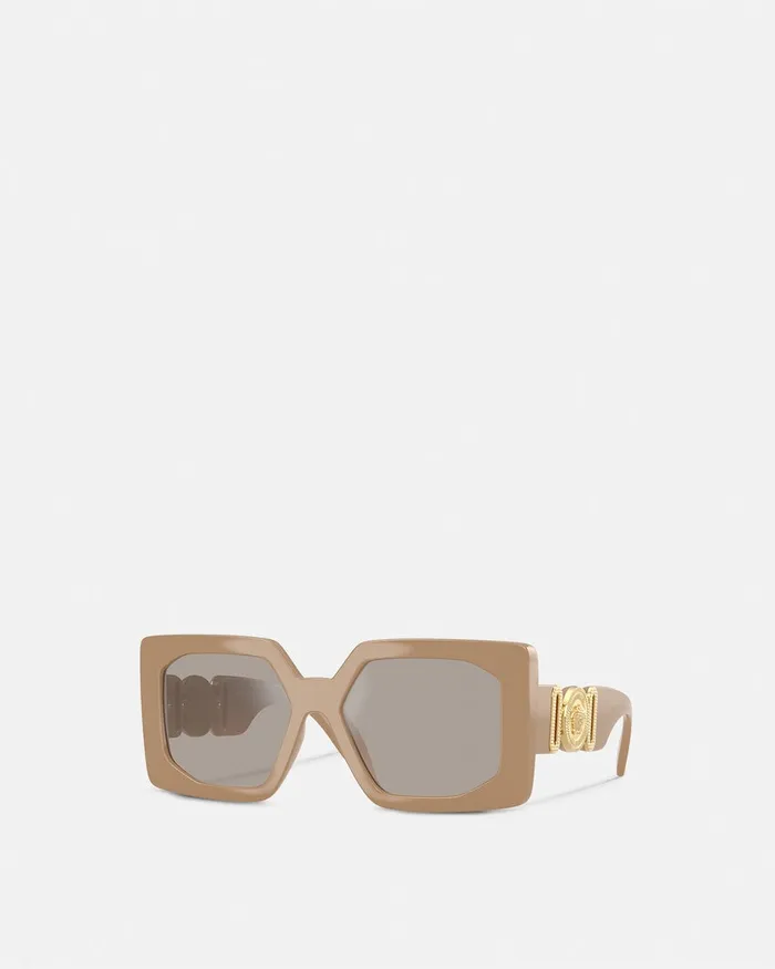 Versace Medusa Biggie Maxi Sunglasses Beige Women Sunglasses