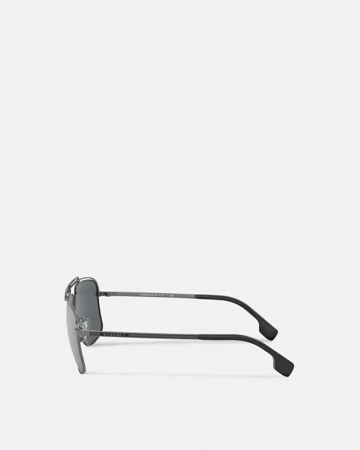 Versace Medusa Focus Sunglasses Blacksilver Men Sunglasses
