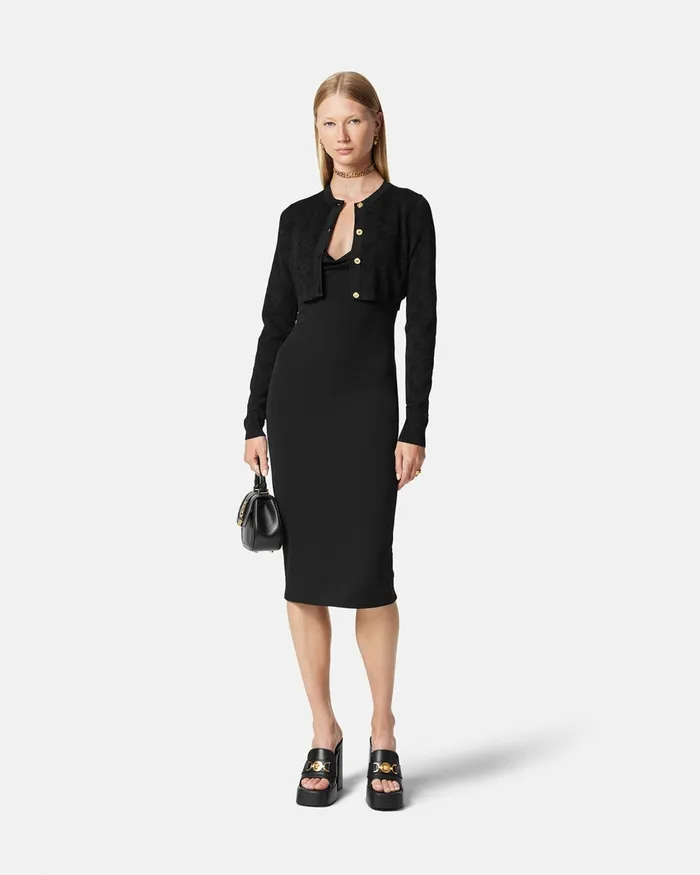 Versace Medusa Midi Dress Black Women Dresses