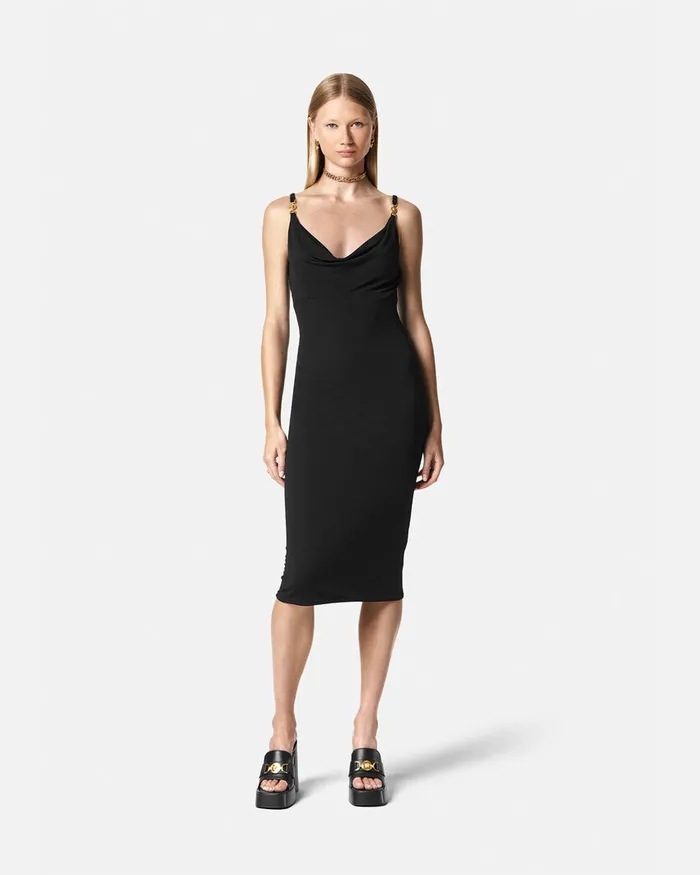 Versace Medusa Midi Dress Black Women Dresses
