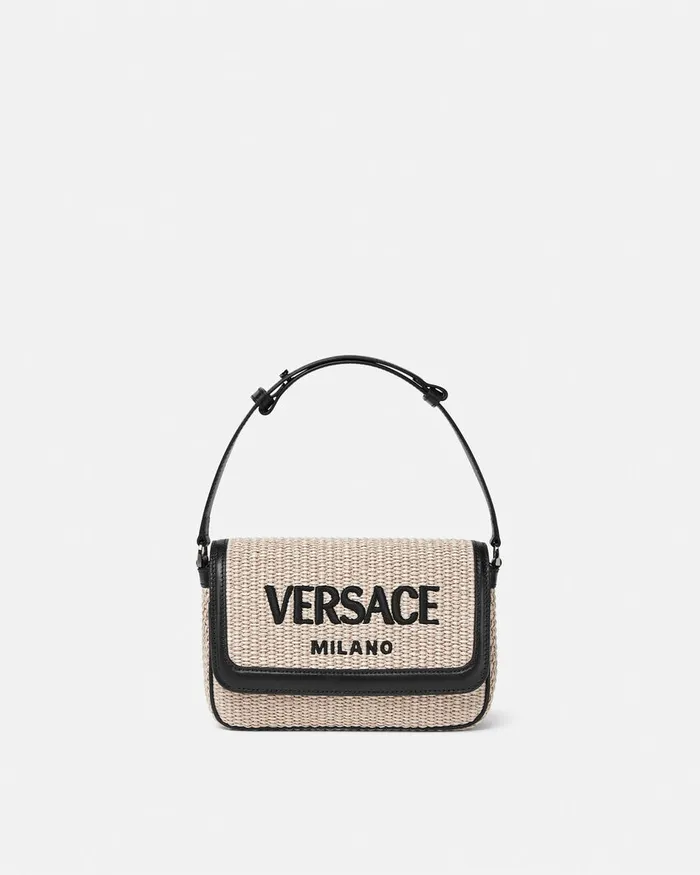 Versace Milano Raffia Crossbody Bag Beige MenWomen Crossbody and Messengers