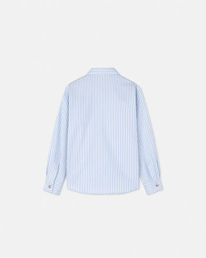 Versace Oxford Striped Shirt White Kids Shirts