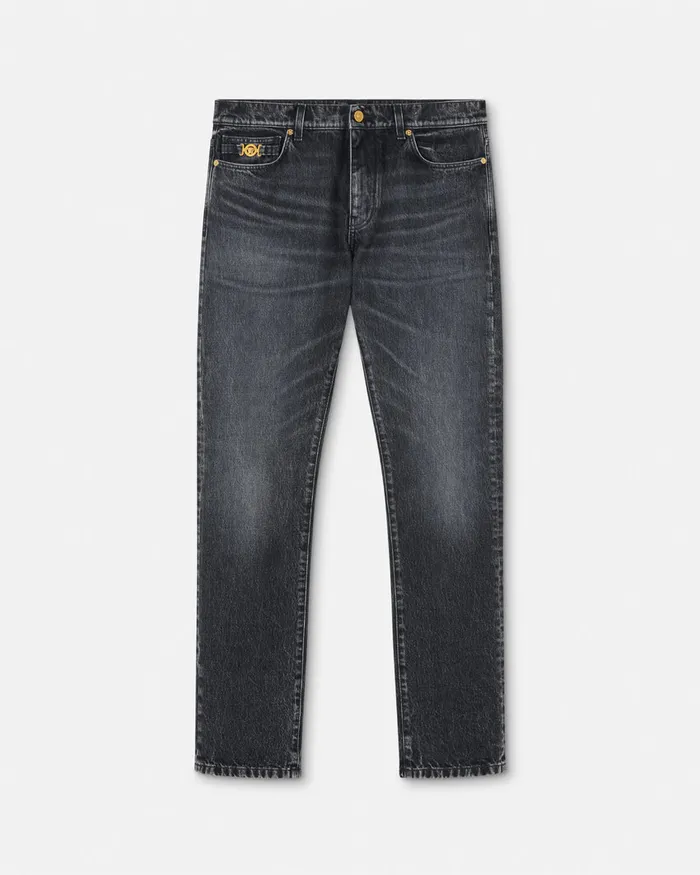 Versace RegularFit Jeans Black Men Pants and Shorts