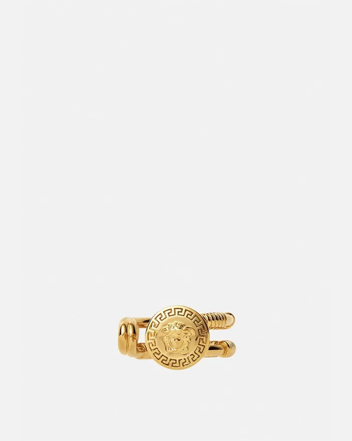 Versace Safety Pin Ring Light Gold WomenMen Rings