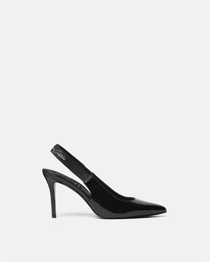 Versace Scarlett Slingback Mid Pumps Blackprint Women Jeans Couture