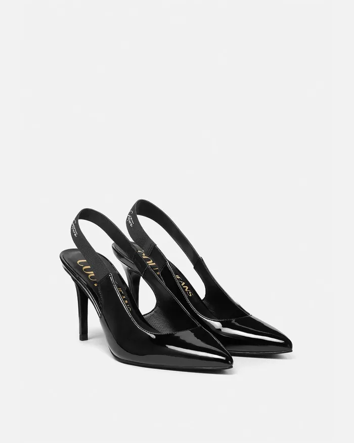 Versace Scarlett Slingback Mid Pumps Blackprint Women Jeans Couture