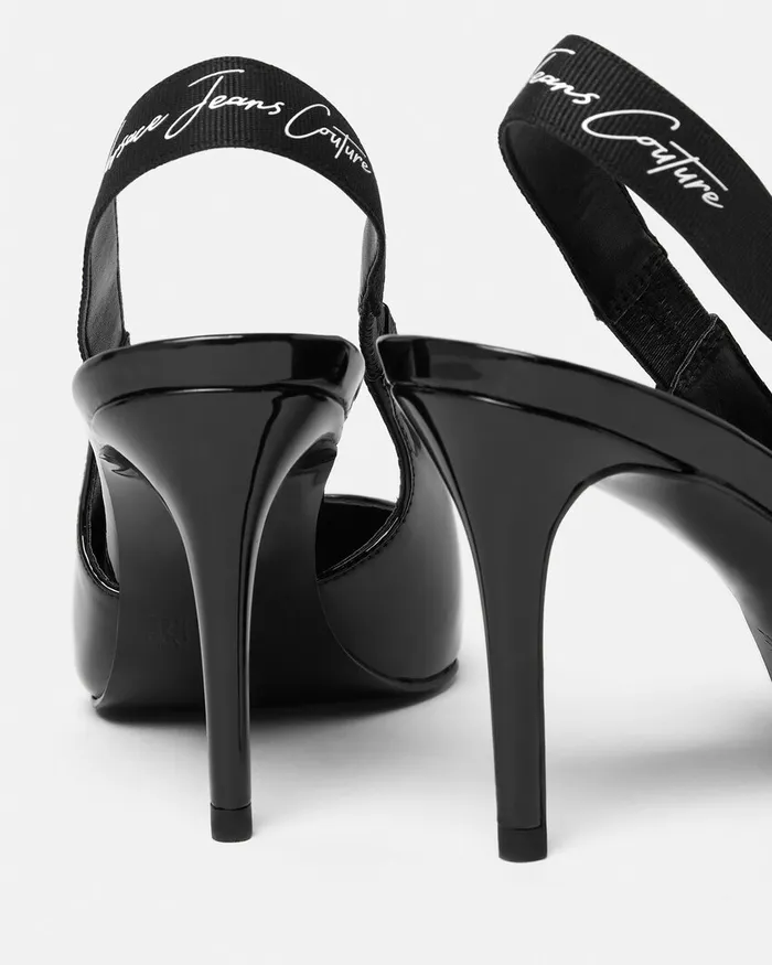 Versace Scarlett Slingback Mid Pumps Blackprint Women Jeans Couture