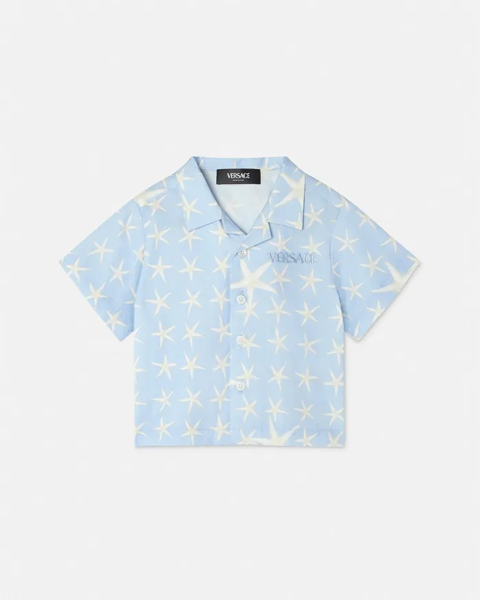 Versace Stella Marina Baby Shirt Light Blue Kids Shirts and Tshirts