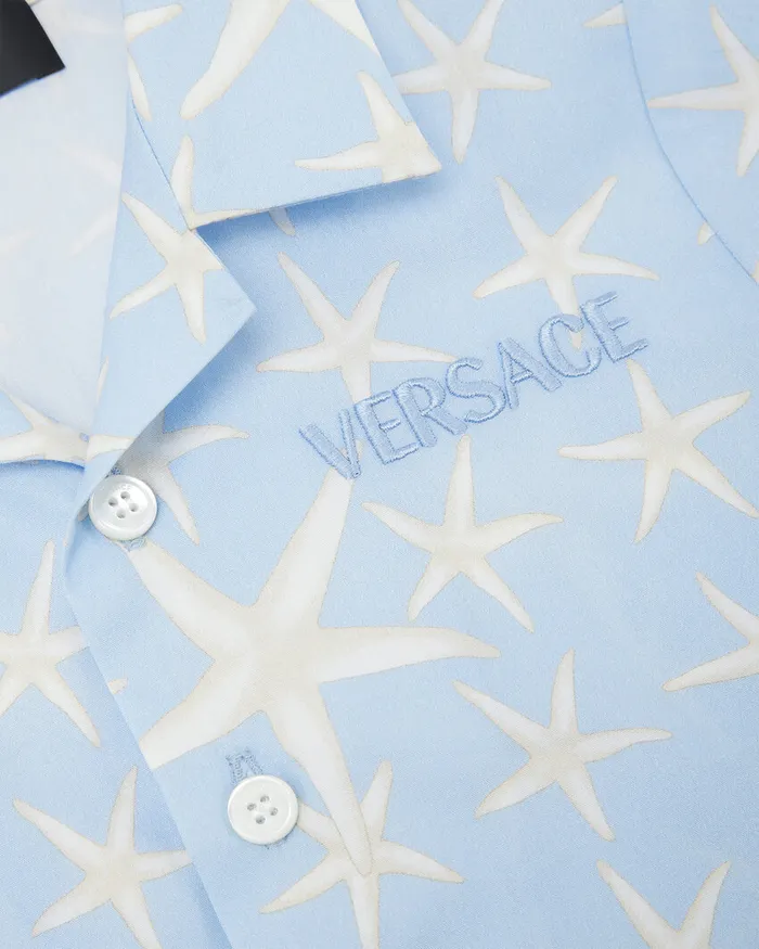 Versace Stella Marina Baby Shirt Light Blue Kids Shirts and Tshirts
