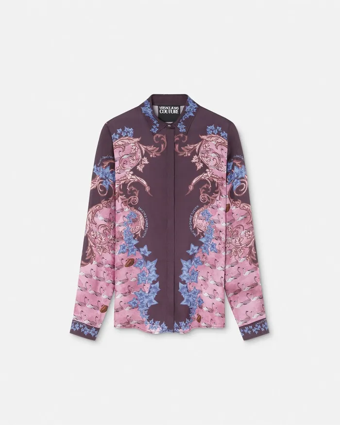 Versace Swan Lake Shirt Pink Women Jeans Couture