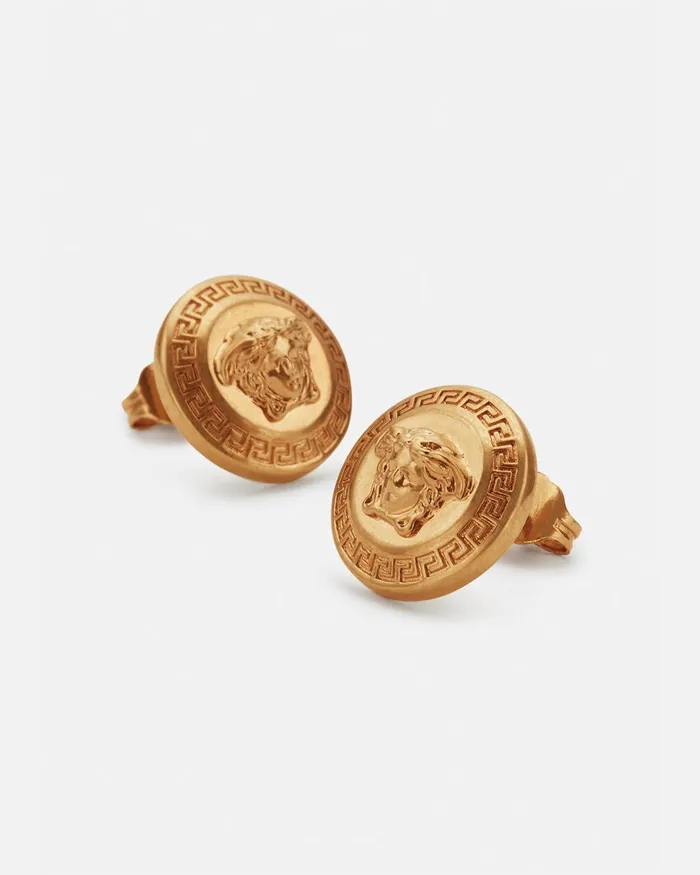 Versace Tribute Stud Earrings Gold MenWomen Earrings