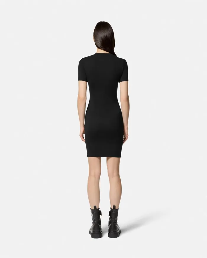 Versace VEmblem TShirt Dress Blackgold Women Jeans Couture
