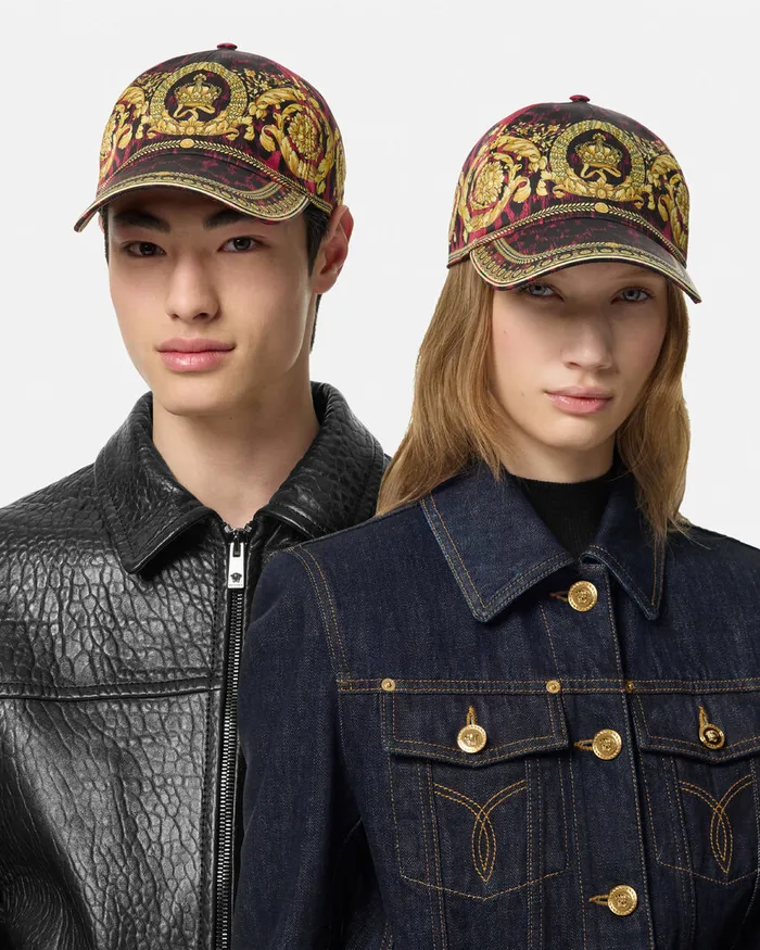 Versace Wild Barocco Baseball Cap Printred WomenMen Hats and Caps