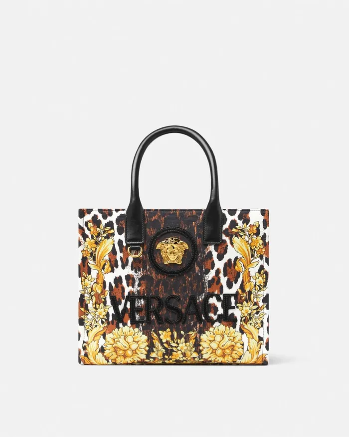 Versace Wild Barocco Canvas Small Tote Bag Print Women Totes