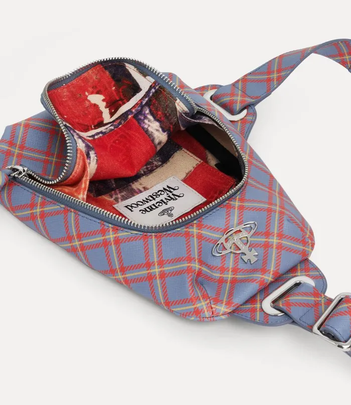 Vivienne Westwood Backpacks WomenMen Sling Bag Blueorange Tartan
