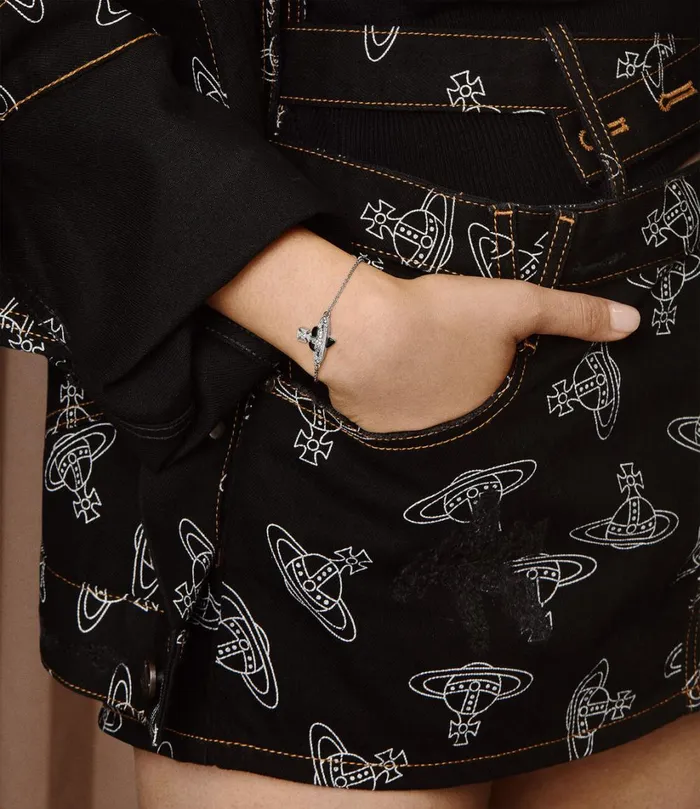 Vivienne Westwood Bracelets Women New Diamante Heart Bracelet Platinumblack Diamond Crystalblack Vivienne Westwood Bracelets Women New Diamante Heart Bracelet Platinumblack Diamond Crystalblack