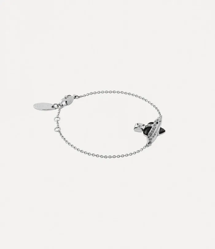 Vivienne Westwood Bracelets Women New Diamante Heart Bracelet Platinumblack Diamond Crystalblack