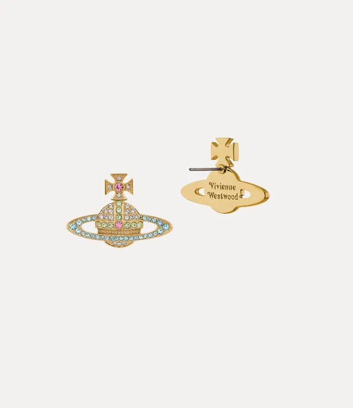 Vivienne Westwood Earrings Women Kika Earrings Goldcrystalchrysoliteaquamarine